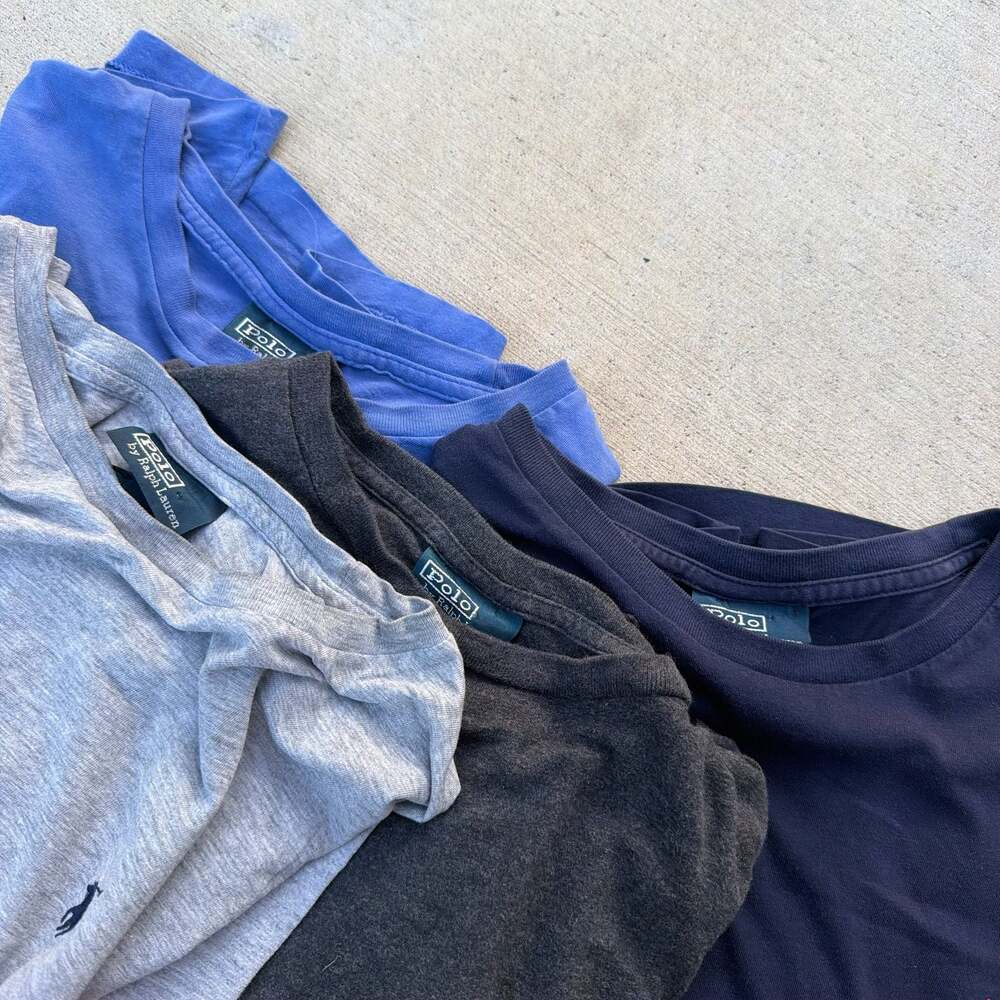 Polo Ralph Lauren Men's Crew Neck Short Sleeve T-Shirt Bundle Lot of 4